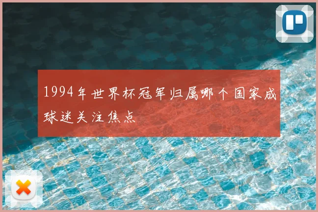 1994年世界杯冠军归属哪个国家成球迷关注焦点